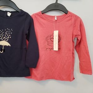 Girls 2 long sleeve tees